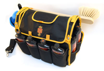 The Pinnacle Detailer's Bag has pockets for Pinnacle polishes and waxes, towels, applicators, your polisher, buffing pads, and more!